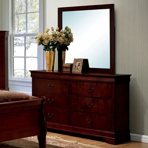 Item # 280DR Dresser in Cherry - Style Transitional<br>
Color/Finish Cherry<br>
Material Solid wood, wood veneer, others<br>
Hardware Black hanging pulls<br>
Product Dimension Dresser 56